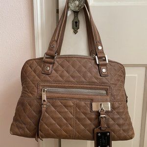 L.A.M.B. soft quilted tan leather bag